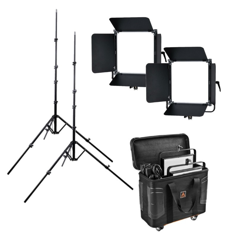 Kit lumière 2 panneaux Leds Bicolor pour reportage Kit lumière 2 panneaux Leds Bicolor pour reportage