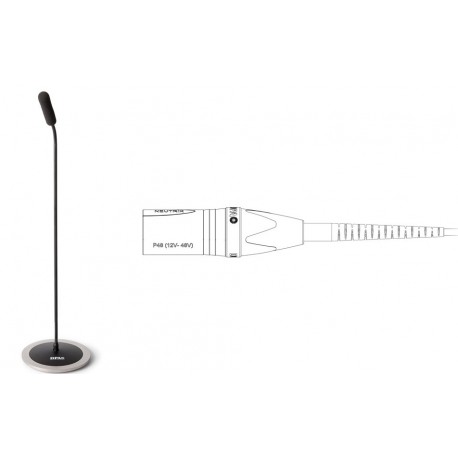 Microphone supercardio 4098 CORE de table base 45 cm noir DPA