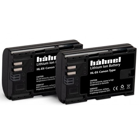 pack 2 Batteries type LP-E6 1650mAh Hahnel