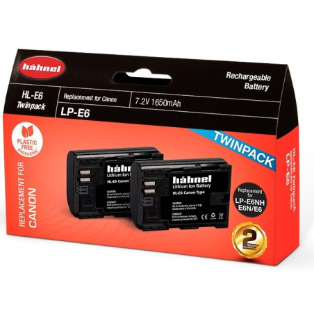 Pack 2 Batteries type LP-E6 1650mAh HAHNEL BATTERIE COMP