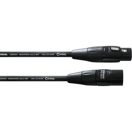 Symétrique Rean Silver - XLR mâle/XLR femelle - 7.5m noir