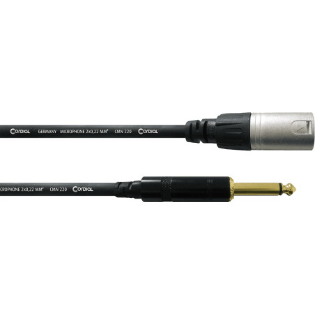 Asymétrique Rean - XLR mâle/Jack mâle mono - 7.5m