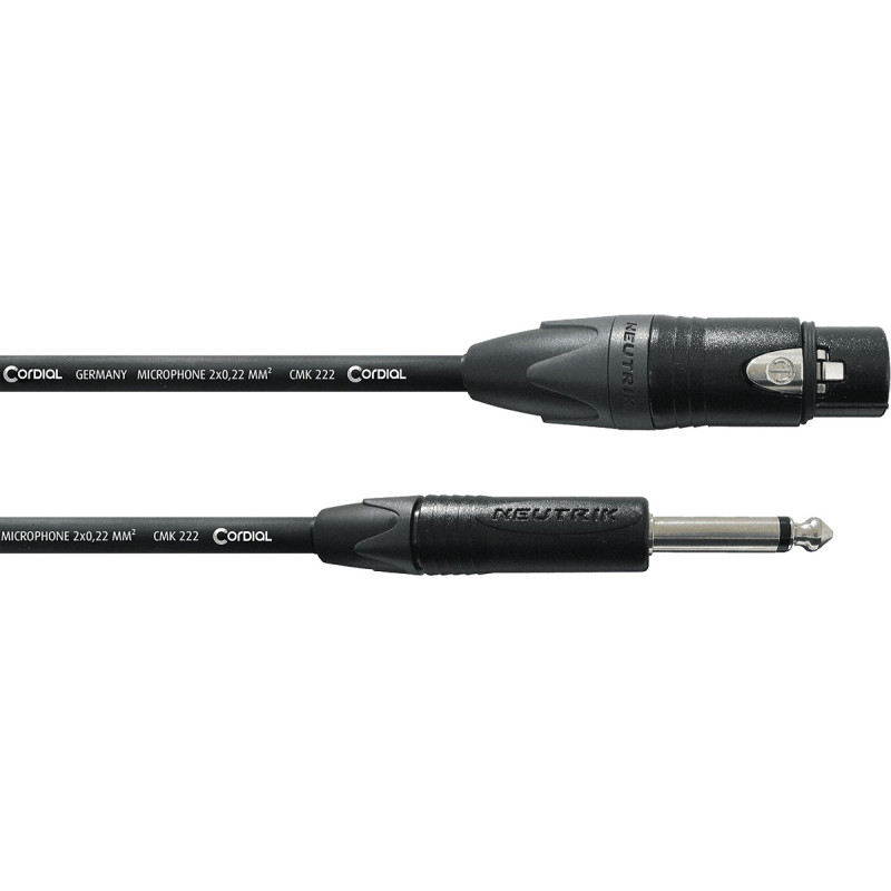 Asymétrique Standard - XLR femelle/Jack mâle mono - 5m