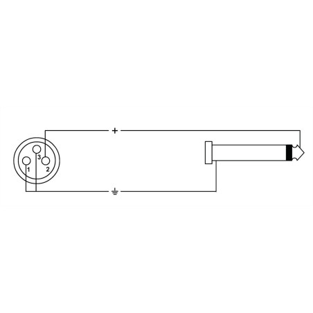 Asymétrique Standard - XLR femelle/Jack mâle mono - 10m