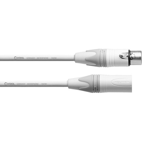 Symétrique - XLR mâle/XLR femelle - 5m blanc Symétrique CORDIAL