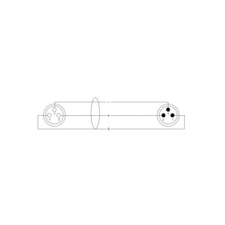 Symétrique - XLR mâle/XLR femelle - 10m blanc Symétrique