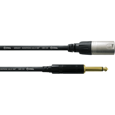 Jack - XLR mâle/Jack mâle mono - 5m CORDIAL