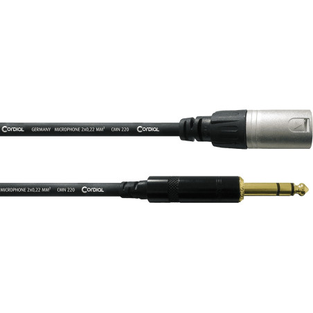XLR mÃ¢le/Jack stÃ©rÃ©o mÃ¢le - 1.5m CORDIAL