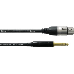 Câble audio jack stéréo / XLR femelle - 30 cm Cordial
