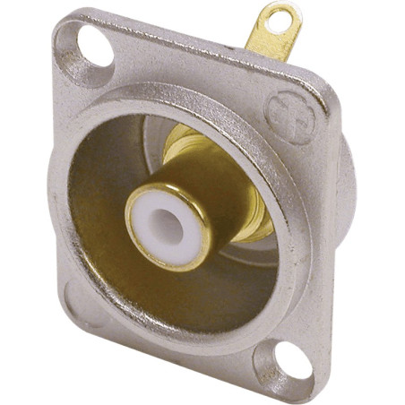 Châssis nickel format D. Isolant blanc NEUTRIK