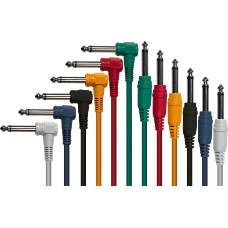 Jack/Jack - Coudé mono/mono 90cm - par 6 YELLOW CABLE