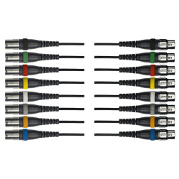 Pack composé de 8 cordons  XLR Mâle - Femelle  5m 8 xlr YELLOW CABLE
