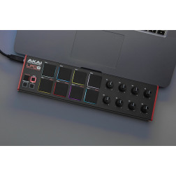 LPD8MK28 pads RVB, 8 potentiomètres 8 pads RVB, 8 potent AKAI PROFESSIONAL