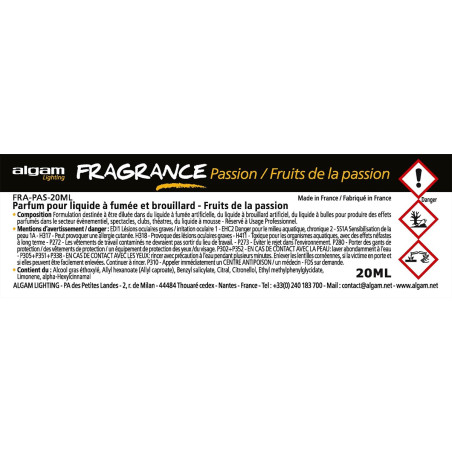 Pour liquide à fumée et brouillard - Fruits de la passio