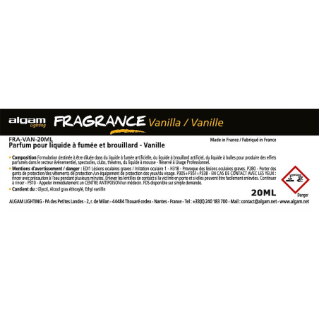 Pour liquide à fumée et brouillard - Vanille - 20ml Pour