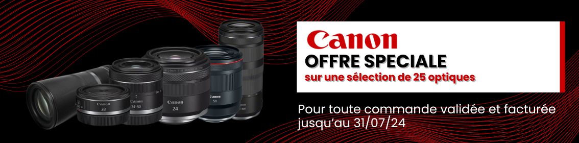 Jusqu'à -225.6€ de remise sur une séléction de 25 optiques Canon
