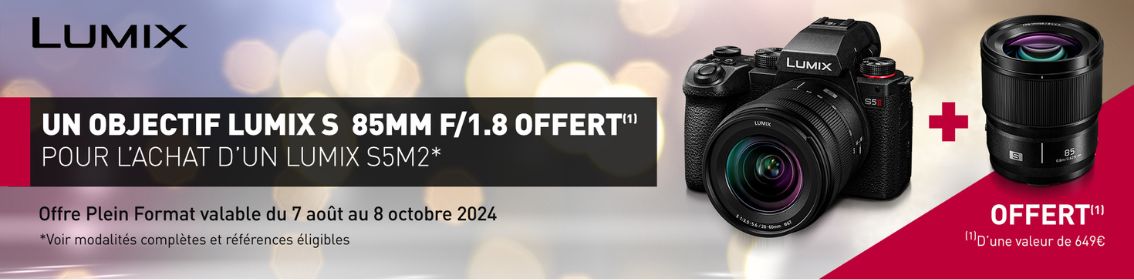 Un Objectif Lumix S 85mm F/1.8 Offert pour l'achat d'un Lumix S5M2
