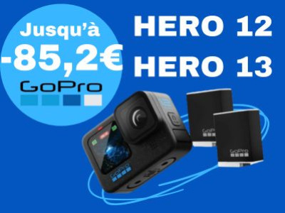 Jusqu'à -80€ sur les Gopro Hero12