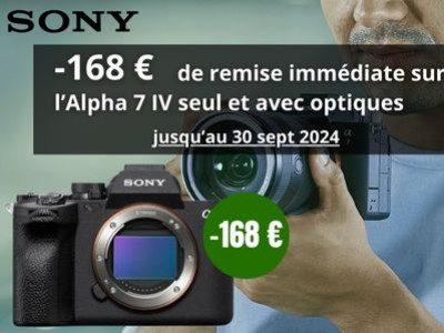 Sony alpha 7 IV : -168 € de remise immédiate