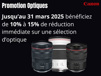 Jusqu'à  -15 % de réduction immédiate sur une serie d'optique CANON