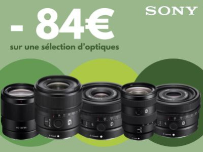 Sony, -84€ de remise sur une sélection d'optiques