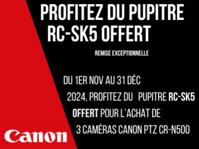 Un pupitre RC-SK5 Skaarhoj offert pour l’achat de 3x CR-N500